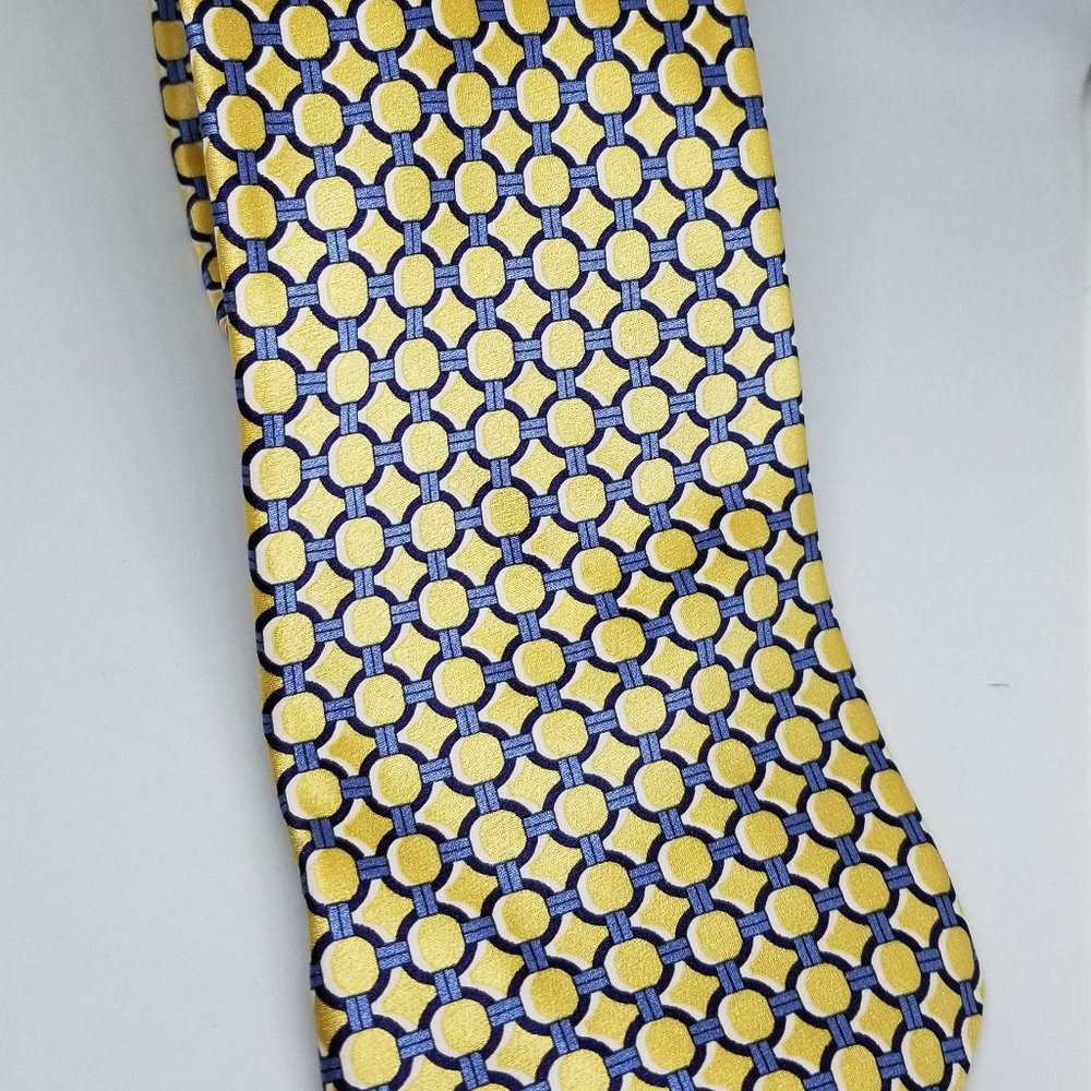 Mens Micheal Kors 100% Silk Gold/Blue Tie